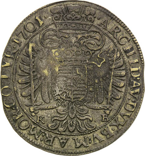 1/2 Thaler 1701 - back
