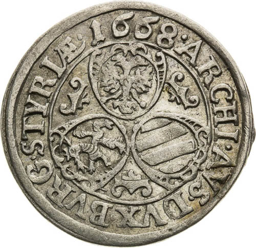 3 Kreutzer 1668  - back