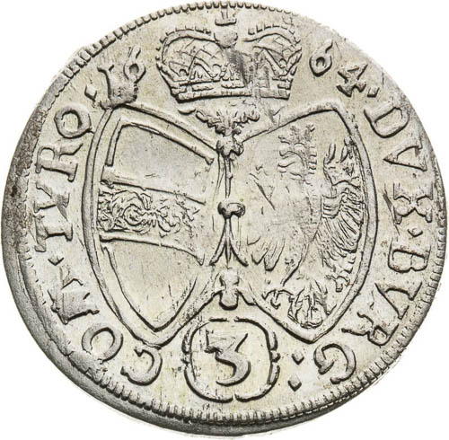 3 Kreutzer 1664 - back