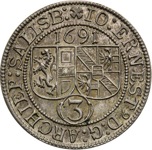 3 Kreutzer 1691 - back