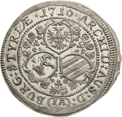 3 Kreutzer 1710 - back