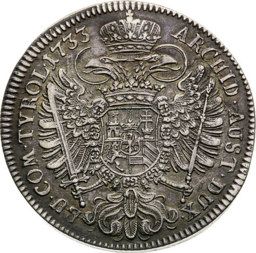 1/2 Thaler 1733 - back