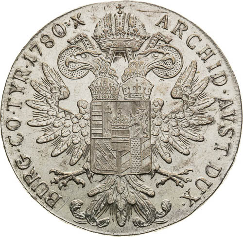 Thaler 1780 - back