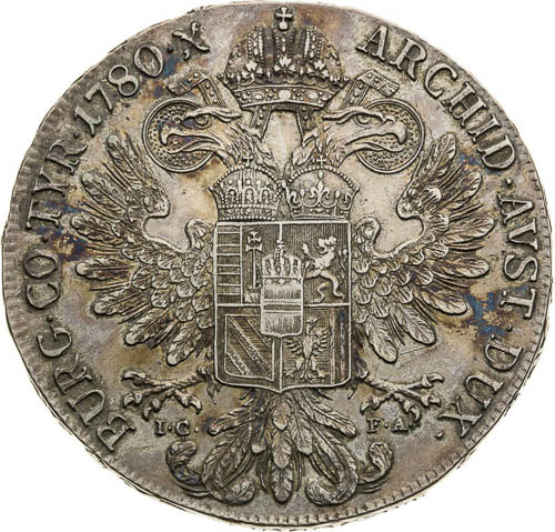 Tolar 1780  - revers
