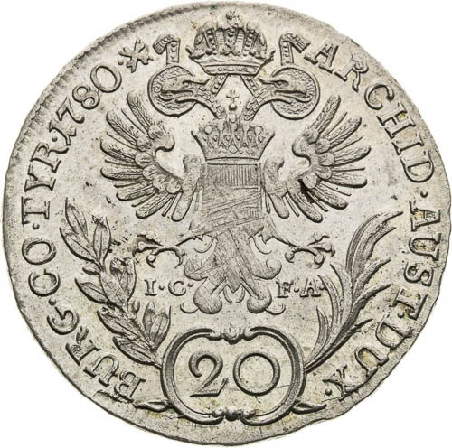 20 Kreutzer 1780 - back