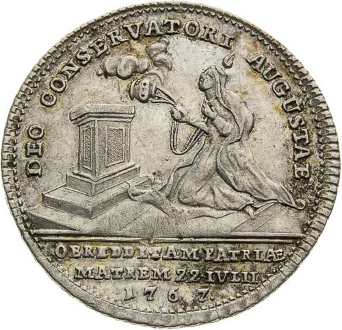 Silver token 1767 - back
