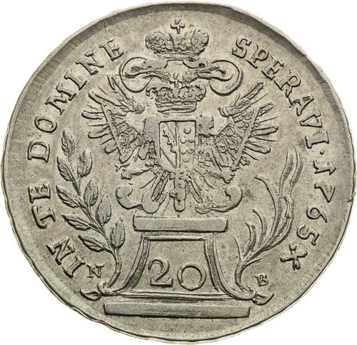 20 Kreutzer 1765 - back
