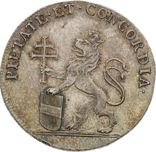 Silver token 1791 - back