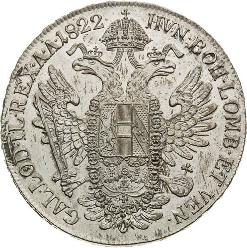 Thaler 1822 - back