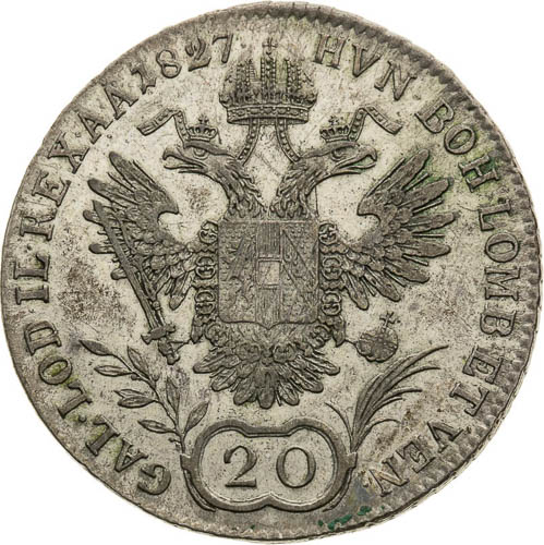 20 Kreutzer 1827 - back