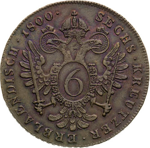 6 Kreutzer 1800 - back