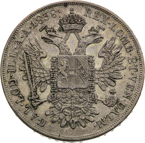 1/2 Thaler 1838 - back