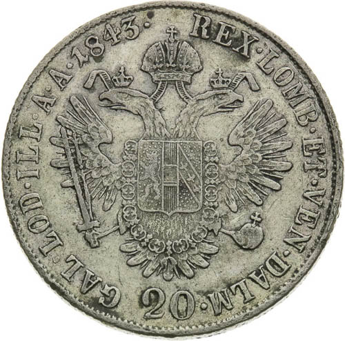 20 Kreutzer 1843 - back