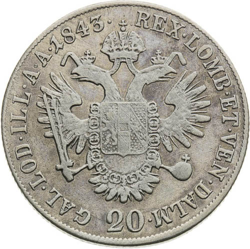 20 Kreutzer 1843 - back