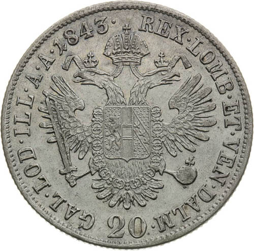 20 Kreutzer 1843 - back