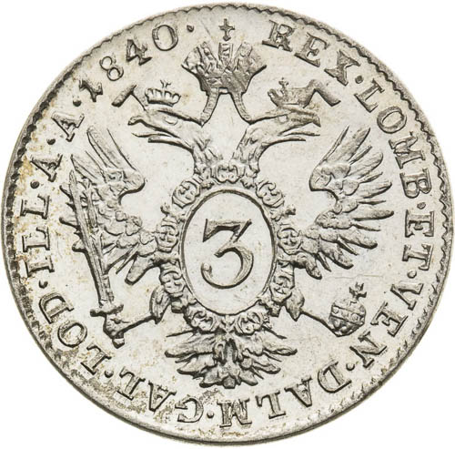 3 Kreutzer 1840 - back