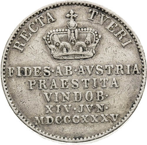 Silver token 1835 - back