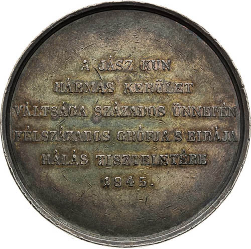 Silver Medal 1845 - back