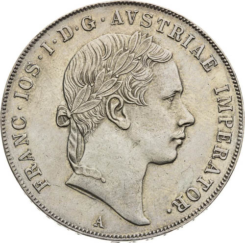 Konvenčný tolar 1854 - avers