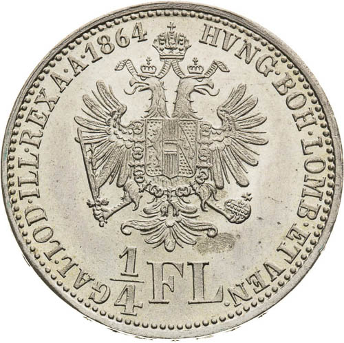 1/4 Gulden 1864 - back