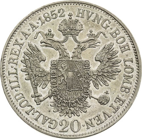 20 Kreutzer 1852 - back