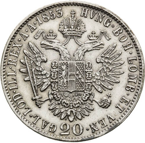 20 Kreutzer 1853 - back