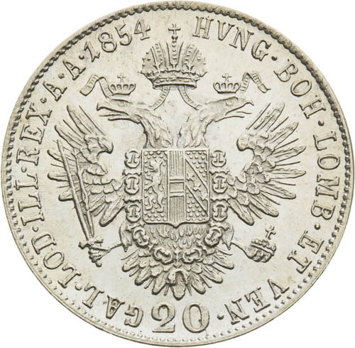 20 Kreutzer 1854 - back