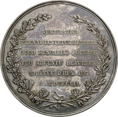 Silver medal 1852 - back