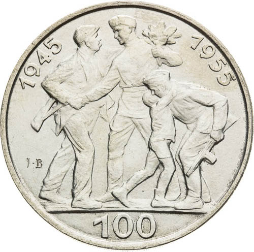 100 Koruna 1955 - back