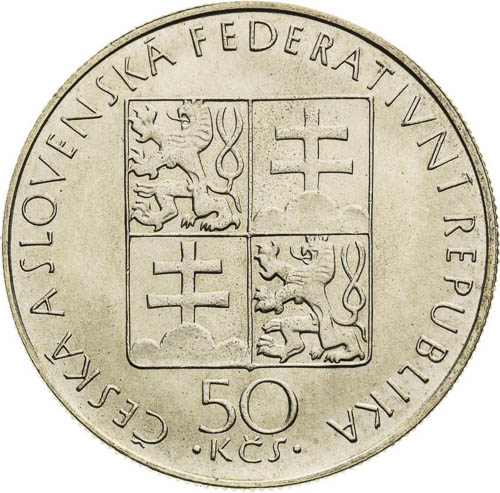 50 Koruna 1990 - Saint Anezka (variant) - front