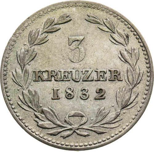 3 Kreutzer 1832 - back