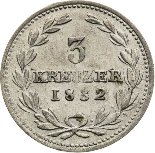 3 Kreutzer 1832 - back