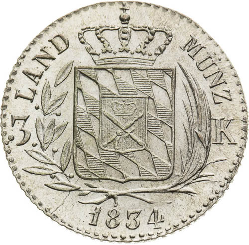 3 Kreutzer 1834 - back