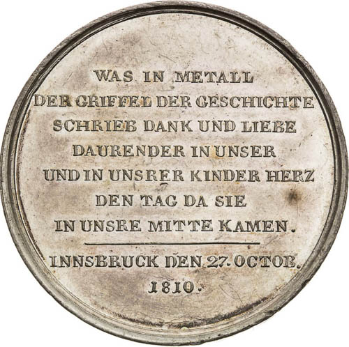 Silver medal 1810 - back