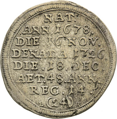 Silver Medal 1726 (1/24 Thaler) - back