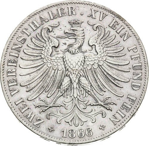 Federal Double Thaler 1866 - back