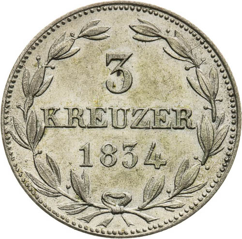 3 Kreutzer 1834 - back