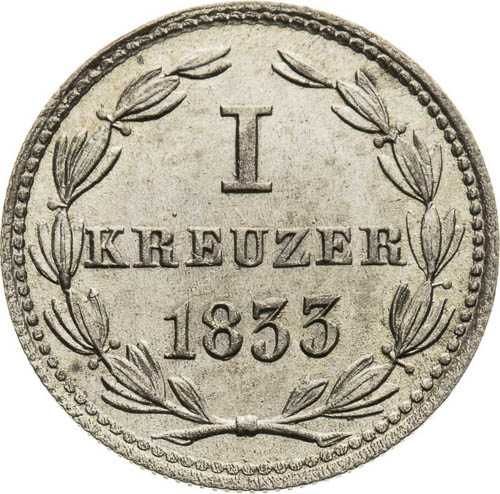 Kreutzer 1833 - back