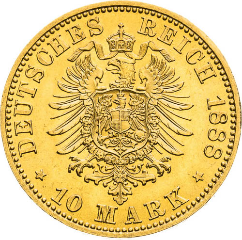 10 Mark 1888 - back