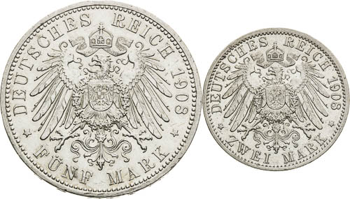 5, 2 Mark 1908 (2 pcs) - front