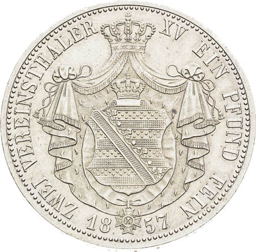Federal Double Thaler 1857 - back