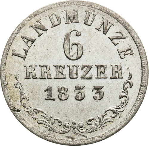 6 Kreutzer 1833 - back