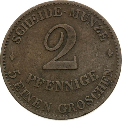2 Pfennige 1847 - back