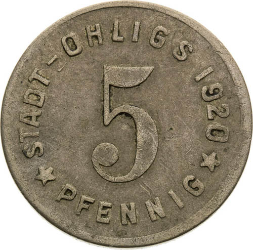 5 Pfennig 1920 - back