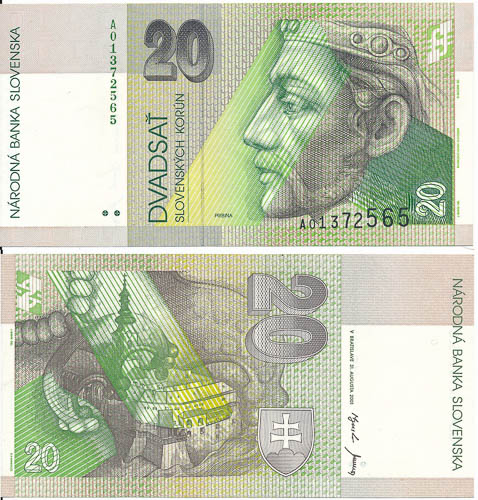 20 Koruna 2001 A - front