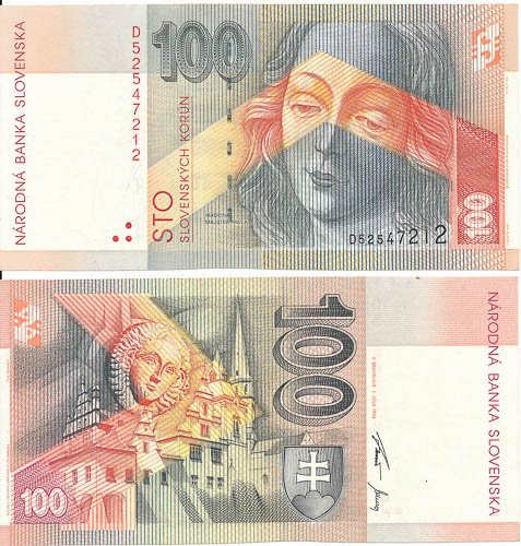 100 Koruna 1996 D - front