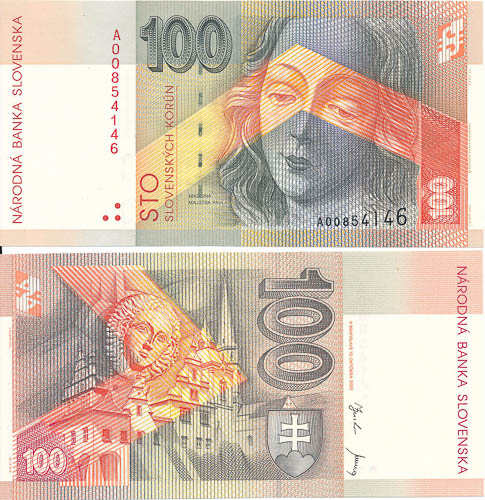 100 Koruna 2001 A - front