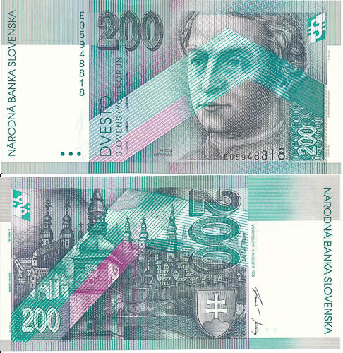 200 Koruna 1995 E - front