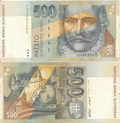 500 Koruna 1993 F - front