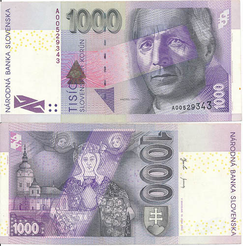 1000 Koruna 2002 A - front